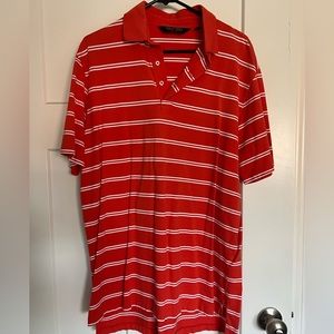 Men’s Polo Golf Orange/white striped Golf Polo